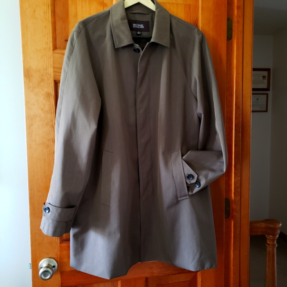 Michael Kors Men's Taupe Slim Fit Topcoat Overcoat XL